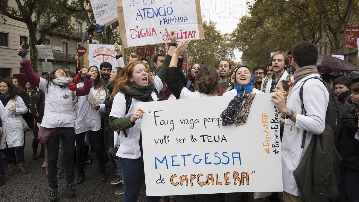 Manifestación de médicos de primaria en noviembre del 2018. Manifestación de médicos de primaria en noviembre del 2018.