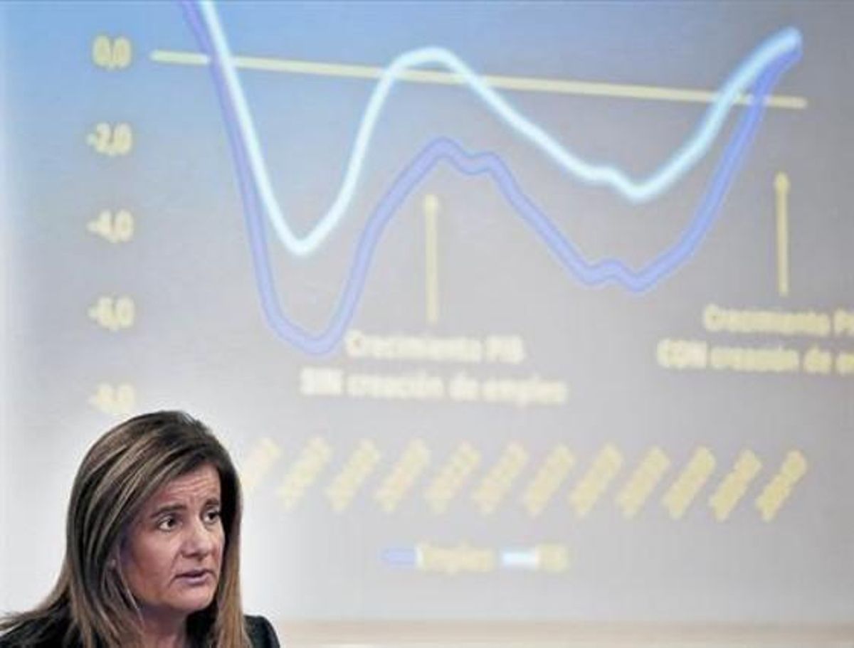 La ministra Fátima Báñez, ayertras el Consejo de Ministros. La ministra Fátima Báñez, ayertras el Consejo de Ministros.