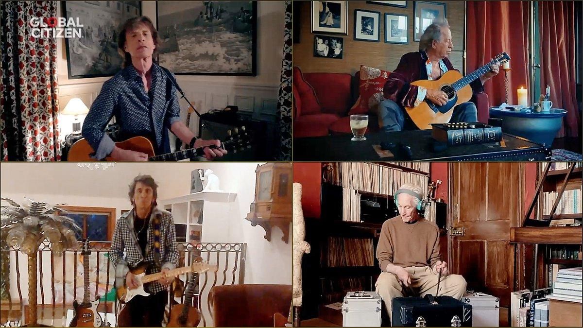 Los Rolling Stones durante el concierto solidario One World: Together at home Los Rolling Stones durante el concierto solidario One World: Together at home
