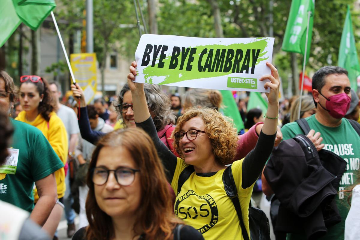 Manifestación de profesores en Barcelona el 24 de mayo del año pasado. 