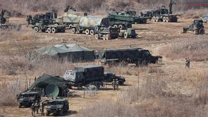 Ejercicios militares conjuntos entre Corea del Sur y Estados Unidos.