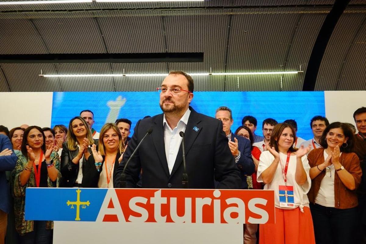 Adrián Barbón valora los resultados electorales. Adrián Barbón valora los resultados electorales.