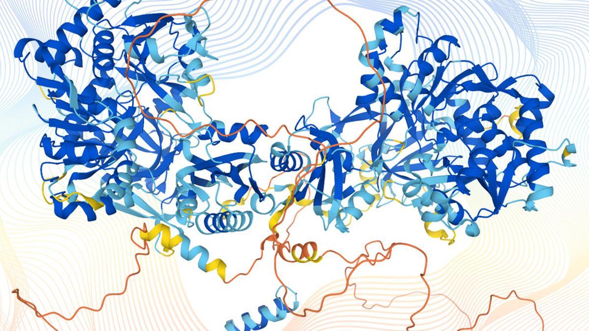 Representación artística de unas proteínas 