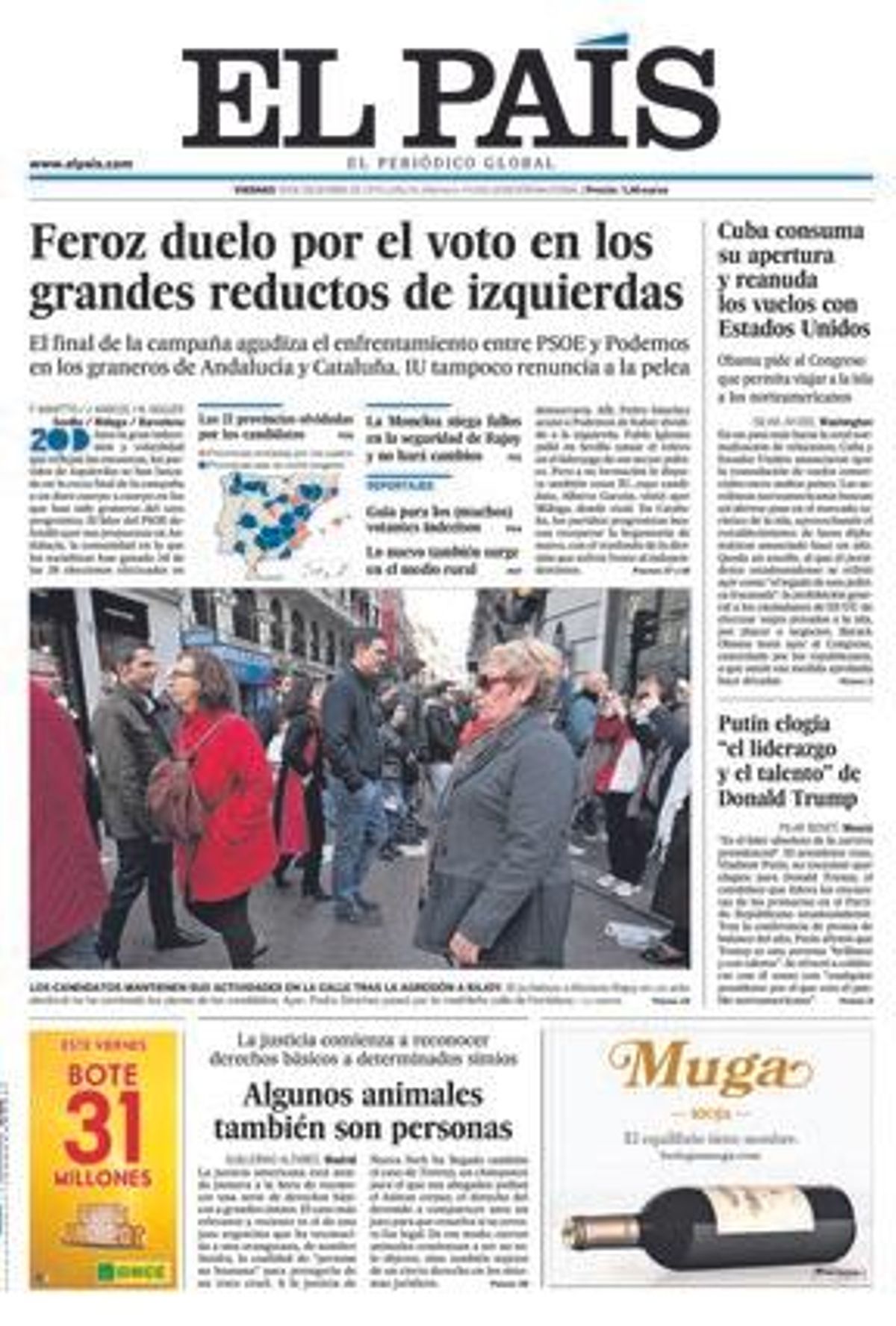 "Rajoy se abre a una gran coalición PP-PSOE sin Sánchez", titula 'El Mundo' "Rajoy se abre a una gran coalición PP-PSOE sin Sánchez", titula 'El Mundo'