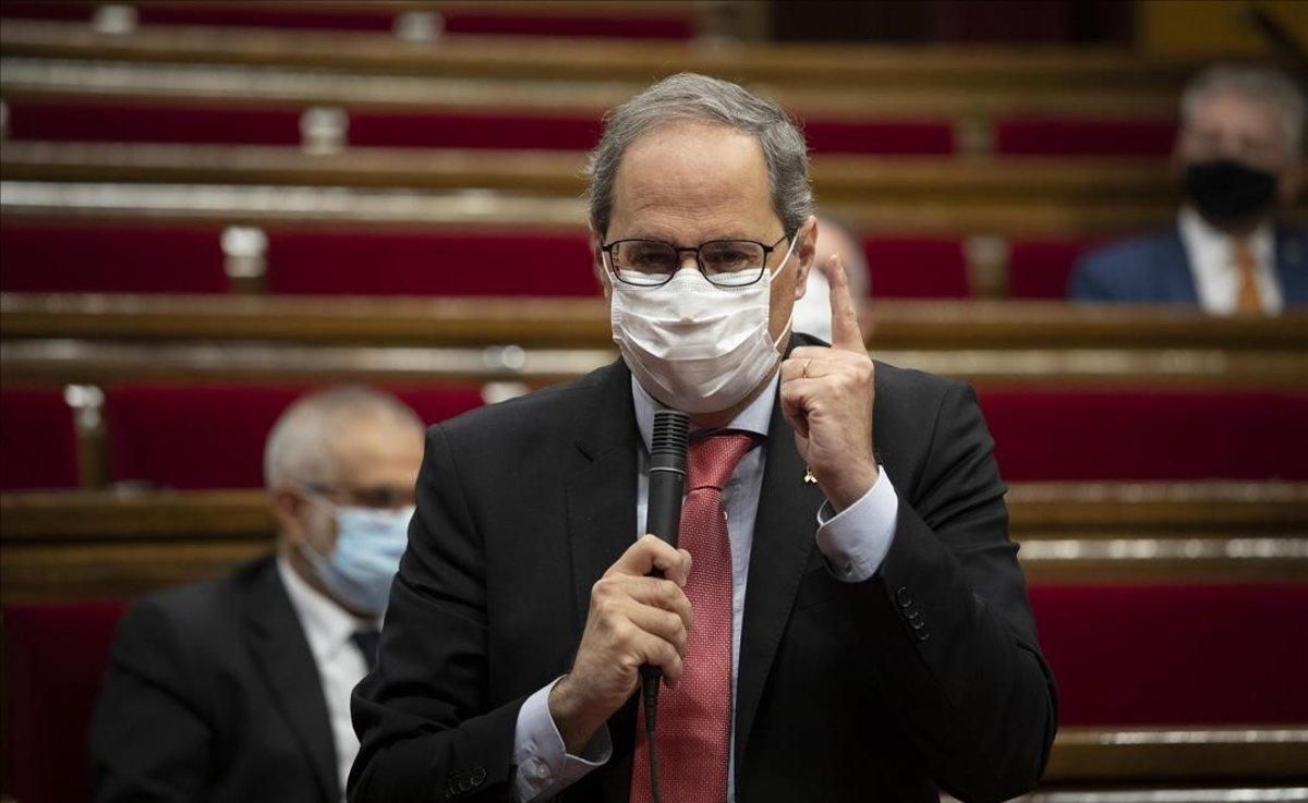 Quim Torra, en el pleno del Parlament, el 9 de septiembre pasado. Quim Torra, en el pleno del Parlament, el 9 de septiembre pasado.