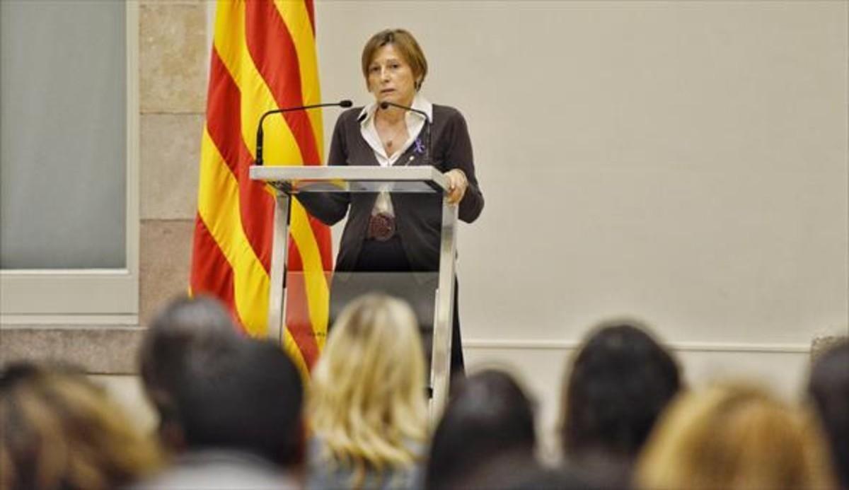 Forcadell, el 22 de noviembre del 2016 en el Parlament. Forcadell, el 22 de noviembre del 2016 en el Parlament.