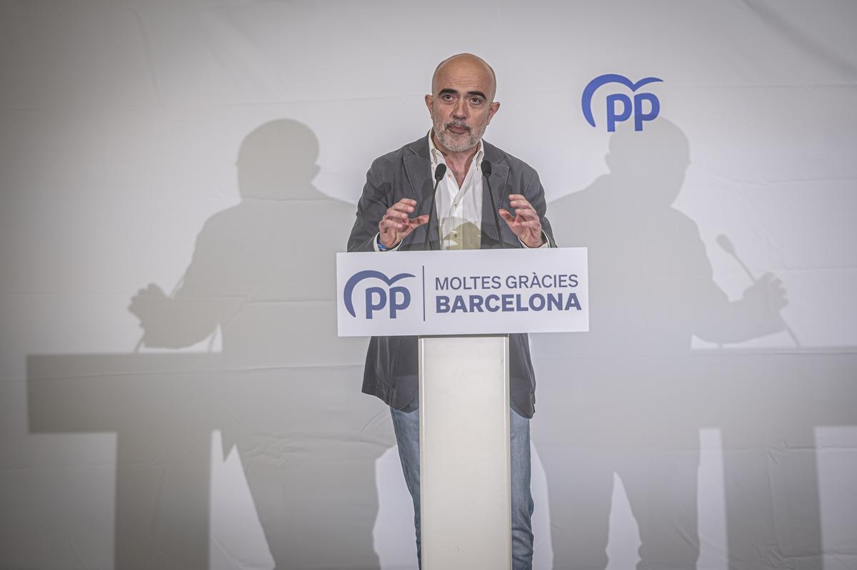 La noche electoral en Barcelona. Daniel Sirena el candidato del PP a la alcaldía de Barcelona