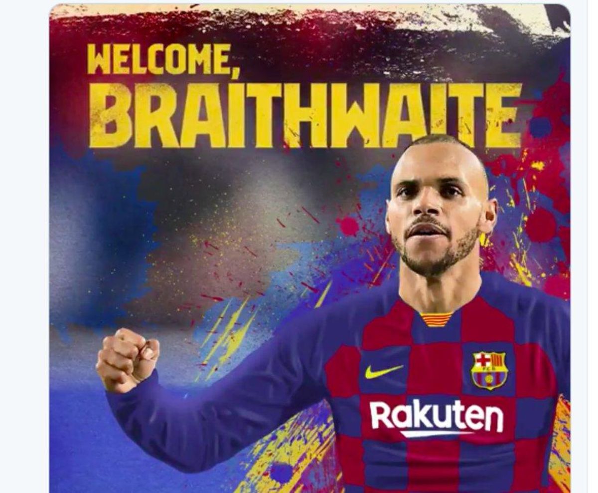 Braithwaite, en un fotomontaje del Barça. Braithwaite, en un fotomontaje del Barça.