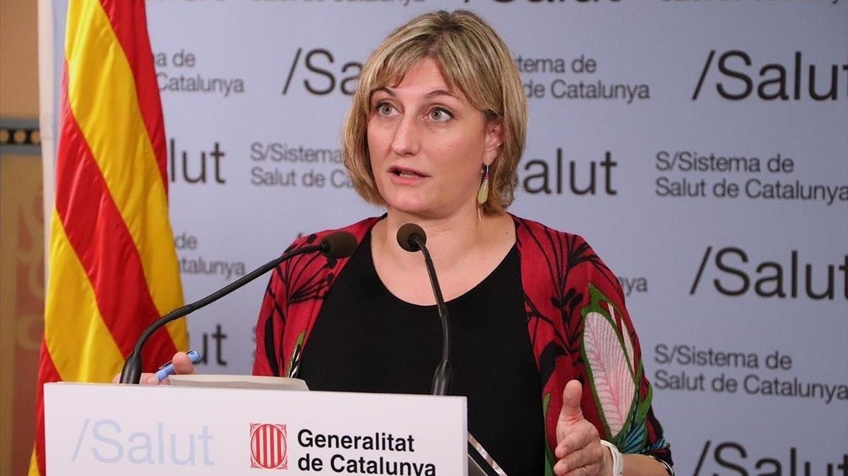 La ’consellera’ de Salut de la Generalitat, Alba Vergés, en una rueda de prensa.