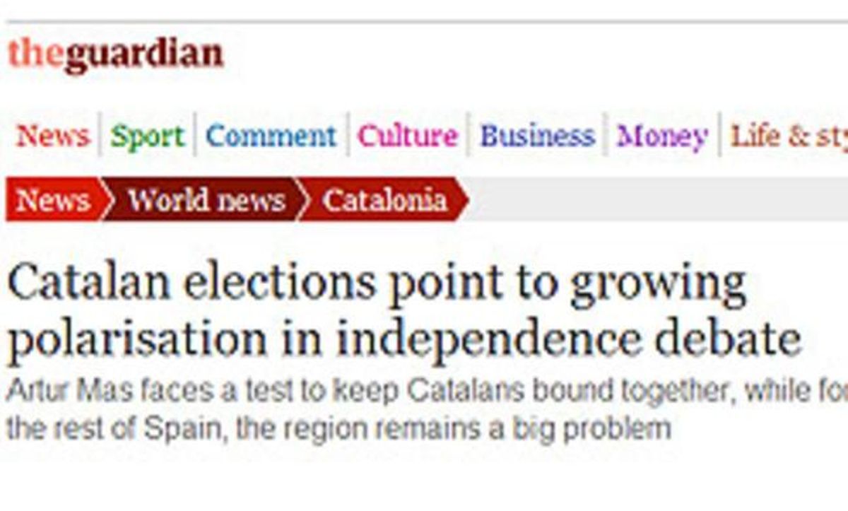 Captura del artículo de la web de ’The Guardian’ que analiza los resultados del 25-N. Captura del artículo de la web de ’The Guardian’ que analiza los resultados del 25-N.