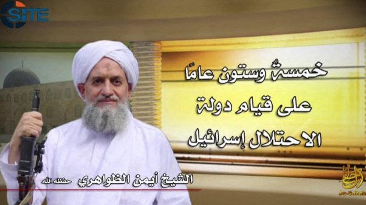  Imagen de archivo del líder de Al-Qaeda, Ayman al-Zawahiri, en una declaración a través de televisión.  