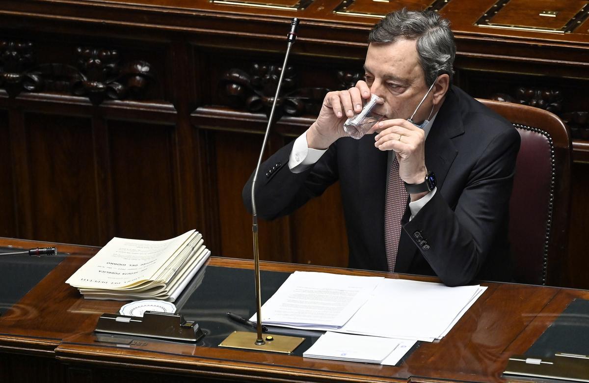 El primer ministro italiano, Mario Draghi, el pasado mes de mayo en el Parlamento en Roma.
