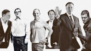 Peter Thiel, Reid Hoffman, Keith Rabois, Chad Hurley, Elon Musk y Max Levchin.
