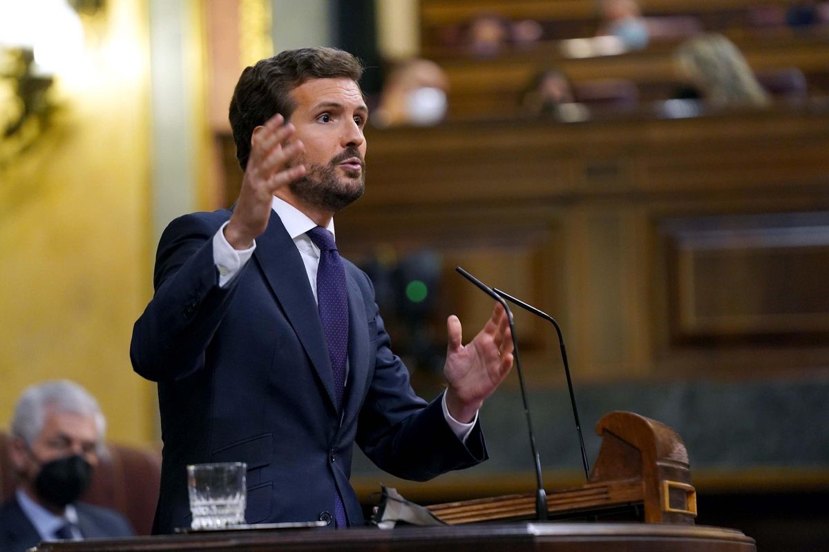 Pablo Casado, durante su intervención en el debate sobre las enmiendas de totalidad a los Presupuestos, este miércoles en el Congreso. Pablo Casado, durante su intervención en el debate sobre las enmiendas de totalidad a los Presupuestos, este miércoles en el Congreso.