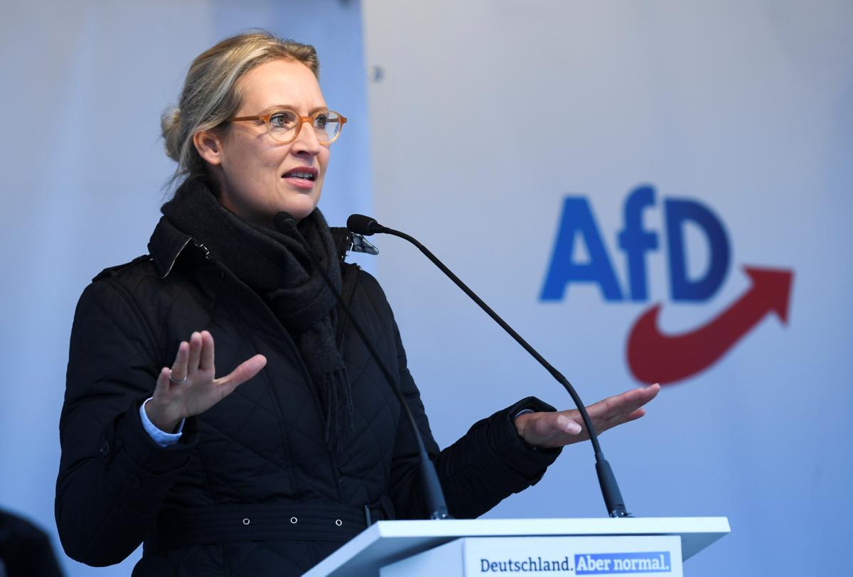 La presidenta del partido ultra Alternativa para Alemania (AfD), durante un mitin en Berlin.