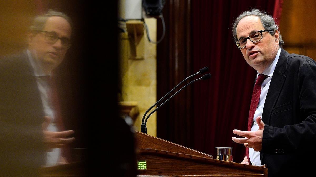 Joaquim Torra, en el Parlament, el pasado 1 de marzo.