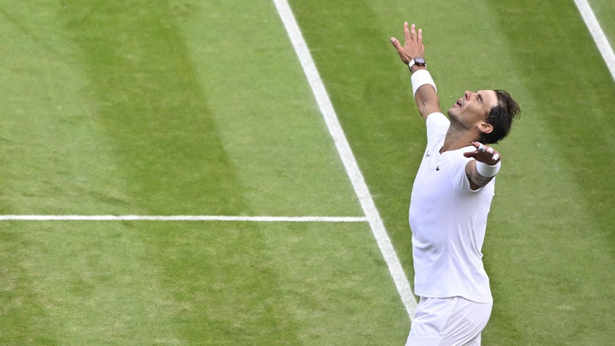 Rafa Nadal, tras ganar su partido de cuartos de final contra Taylor Fritz.
