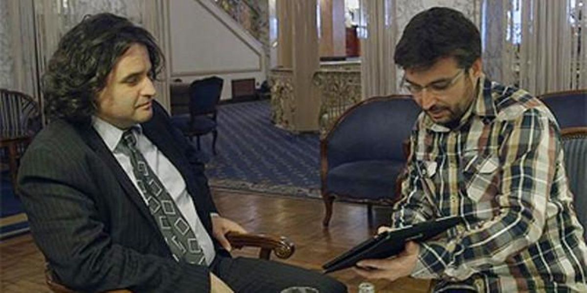 Jordi Évole entrevista al periodista Pere Rusiñol, en Salvados. Jordi Évole entrevista al periodista Pere Rusiñol, en Salvados.