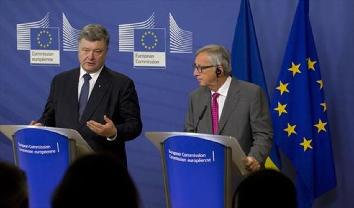 El presidente ucraniano Petró Poroshenko y el de la Comisión, Juncker. El presidente ucraniano Petró Poroshenko y el de la Comisión, Juncker.