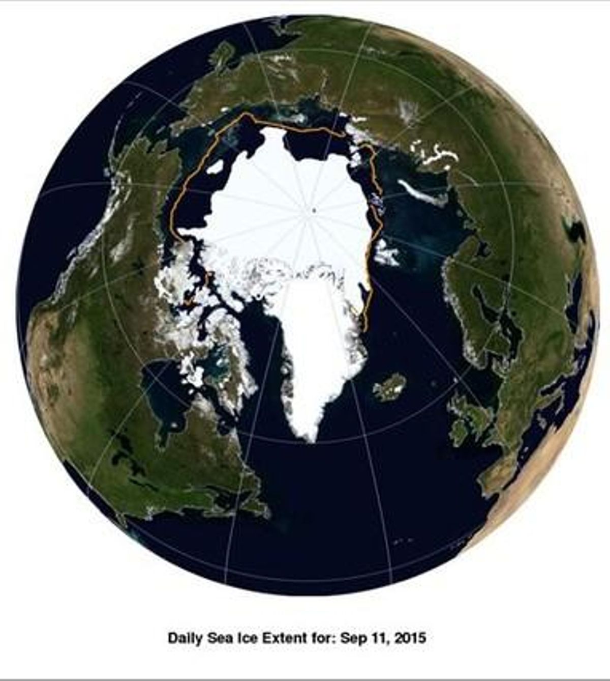 La capa de hielo del Ártico en el mínimo anual del 2015, alcanzado el 11 de septiembre, con el cuarto peor registro de la serie iniciada en 1981. La capa de hielo del Ártico en el mínimo anual del 2015, alcanzado el 11 de septiembre, con el cuarto peor registro de la serie iniciada en 1981.