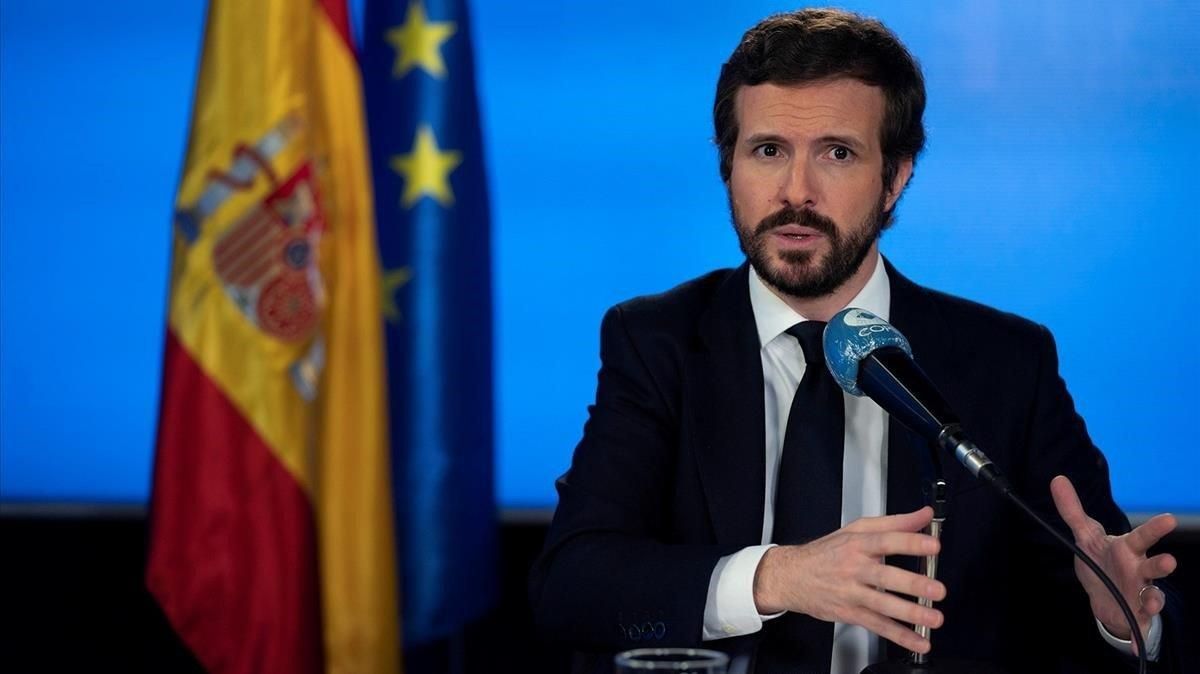 El presidente del Partido Popular, Pablo Casado, durante una entrevista en la COPE. El presidente del Partido Popular, Pablo Casado, durante una entrevista en la COPE.