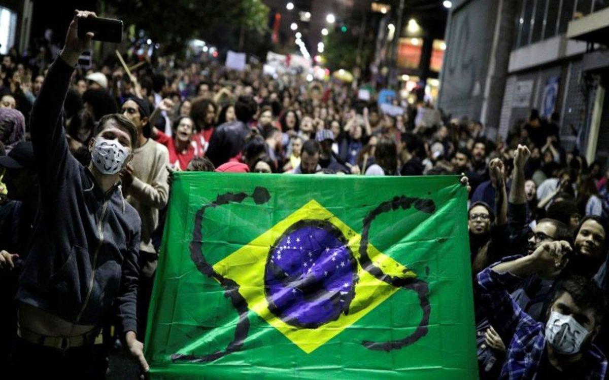 Protestas en Brasil en contra de Jair Bolsonaro.