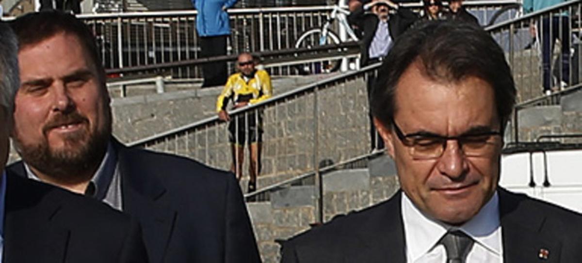 Junqueras y Mas, el 24 de noviembre, antes de las elecciones. Junqueras y Mas, el 24 de noviembre, antes de las elecciones.