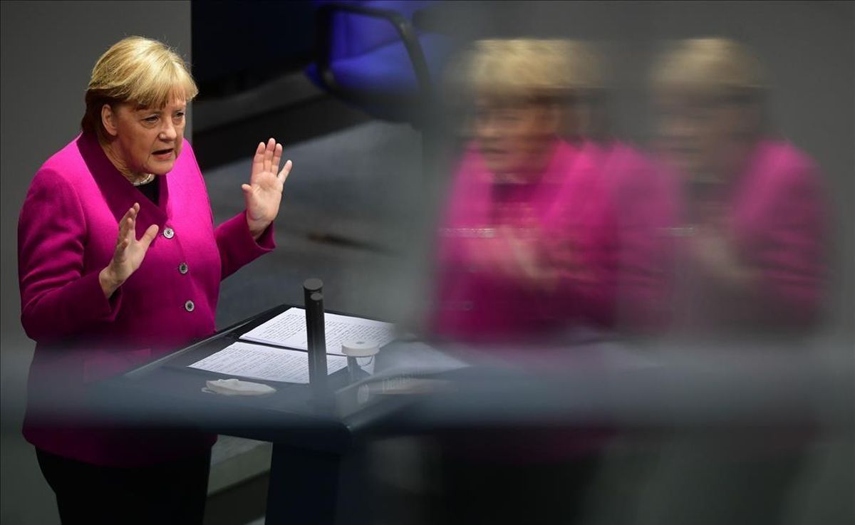 Angela Merkel, en el Bundestag. Angela Merkel, en el Bundestag.