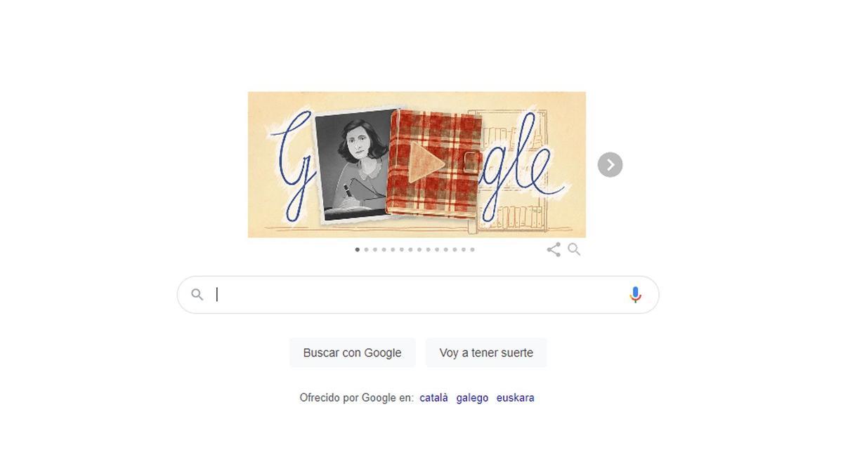 Google rinde homenaje a la vida de Ana Frank con un doodle sobre su diario