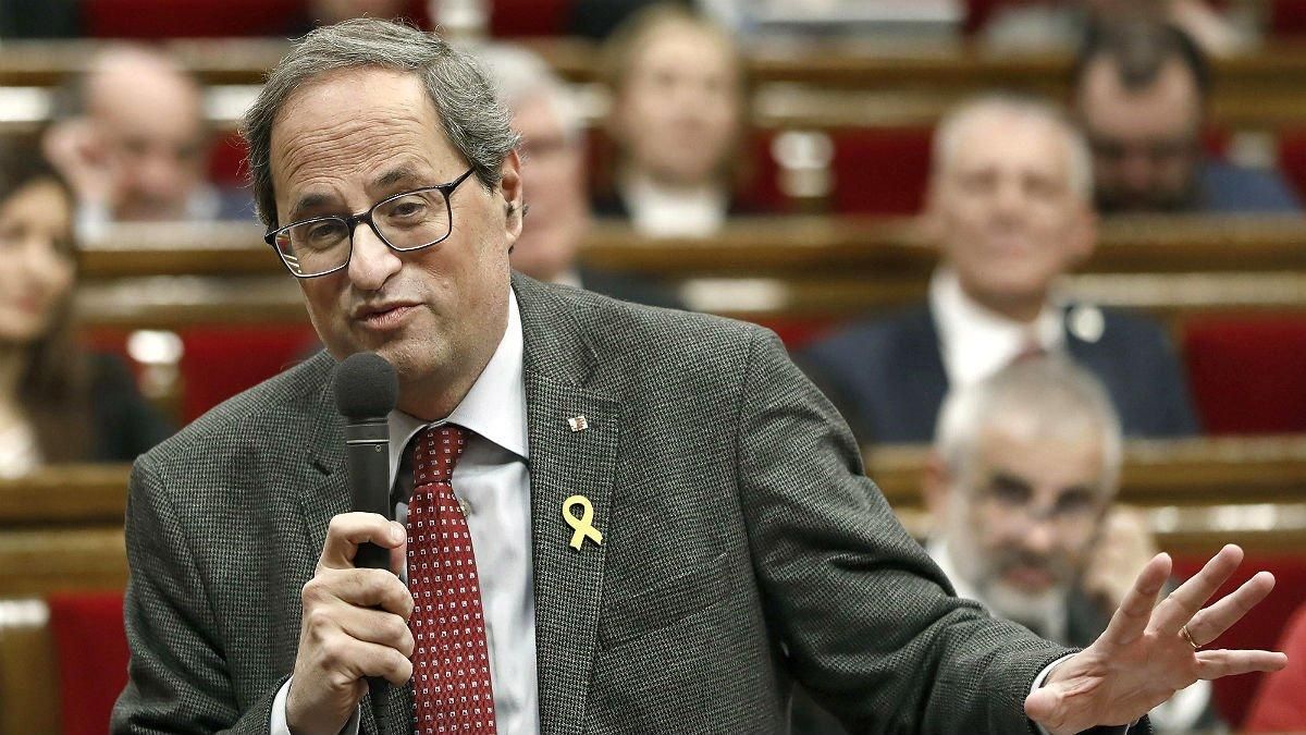 El ’president’ Quim Torra, ayer, en el Parlament. El ’president’ Quim Torra, ayer, en el Parlament.