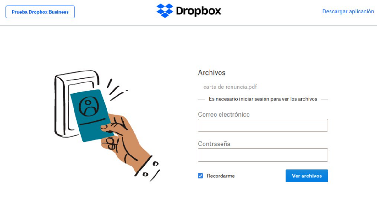 Nuevo tipo de phishing que involucra Dropbox