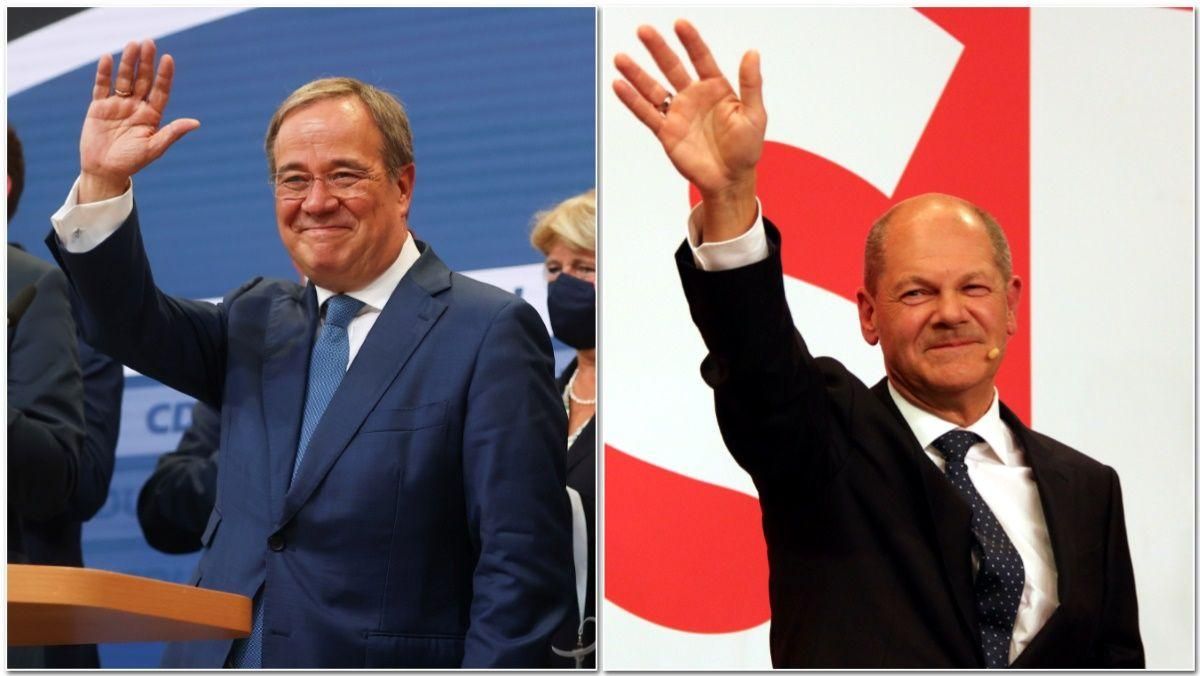 Armin Laschet, candidato de la CDU-CSU, y Olaf Scholz, candidato del SPD. Armin Laschet, candidato de la CDU-CSU, y Olaf Scholz, candidato del SPD.