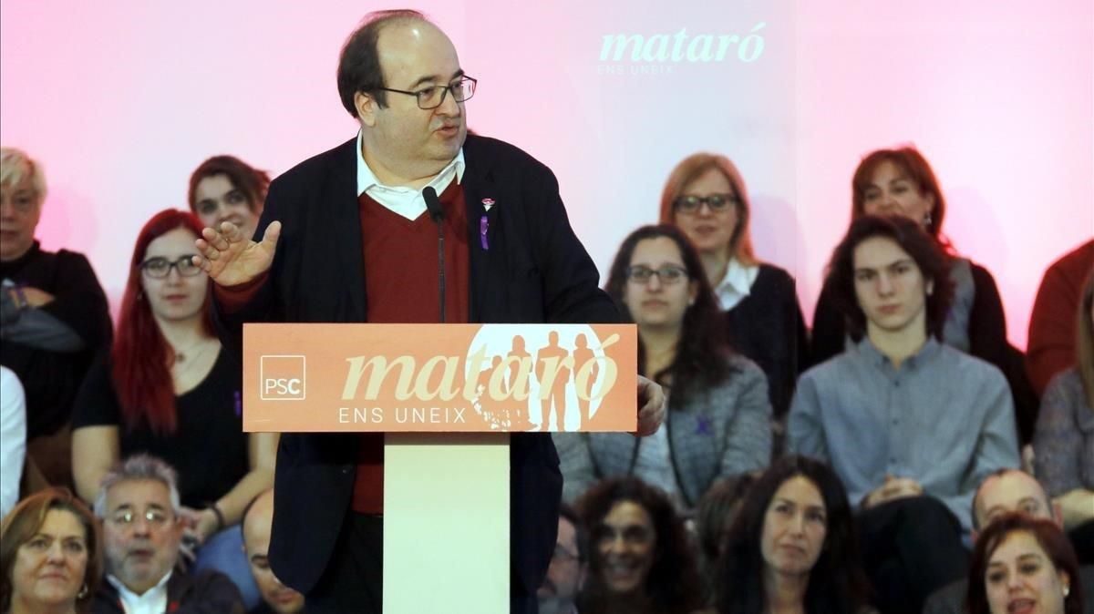 El primer secretario del PSC, Miquel Iceta, en Mataró. El primer secretario del PSC, Miquel Iceta, en Mataró.