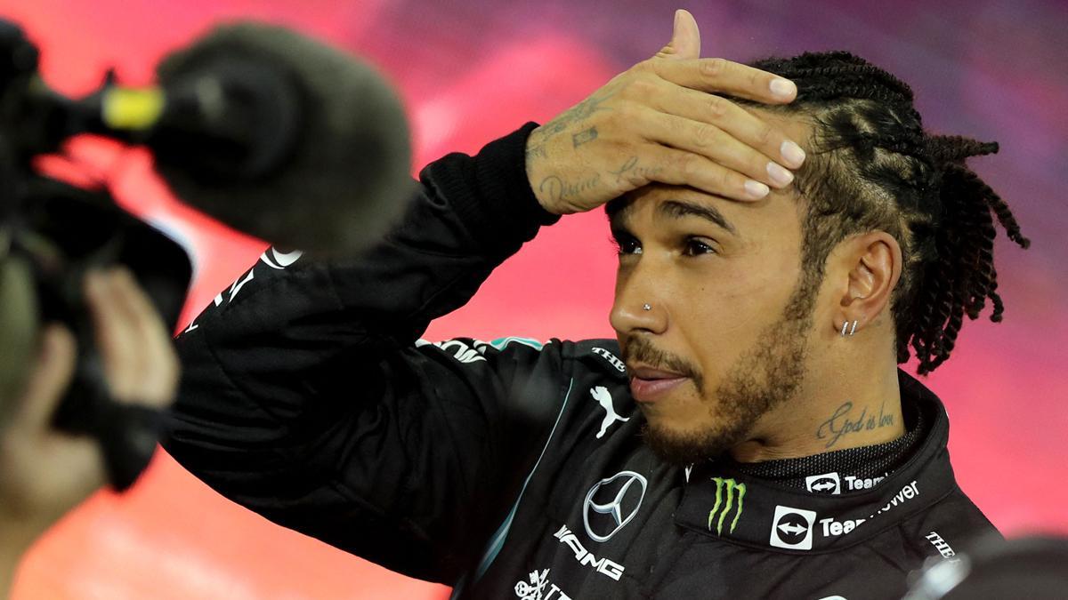 Lewis Hamilton reacciona en el Circuito de Yas Marina despúes del  Abu Dhabi Formula 1 Grand Prix el pasado 12 de diciembre