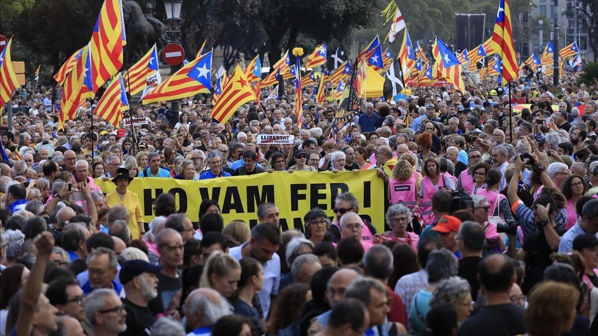 La manifestación que recorre Barcelona.