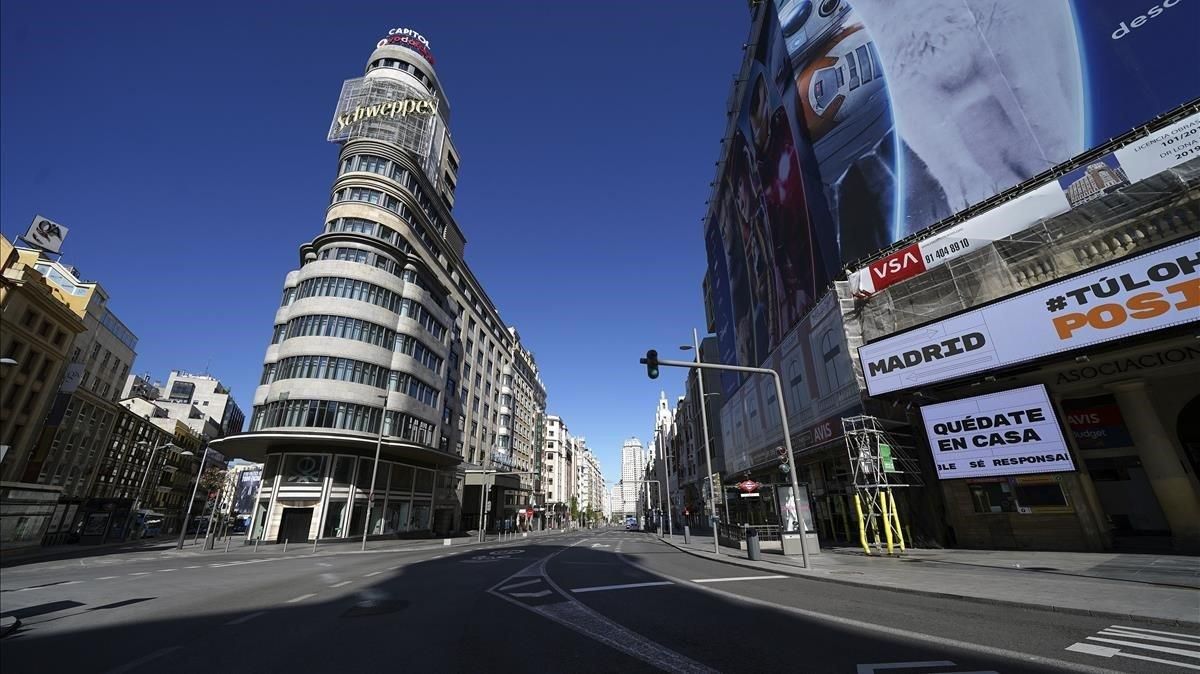 La Gran Vía de Madrid el pasado 2 de abril. La Gran Vía de Madrid el pasado 2 de abril.