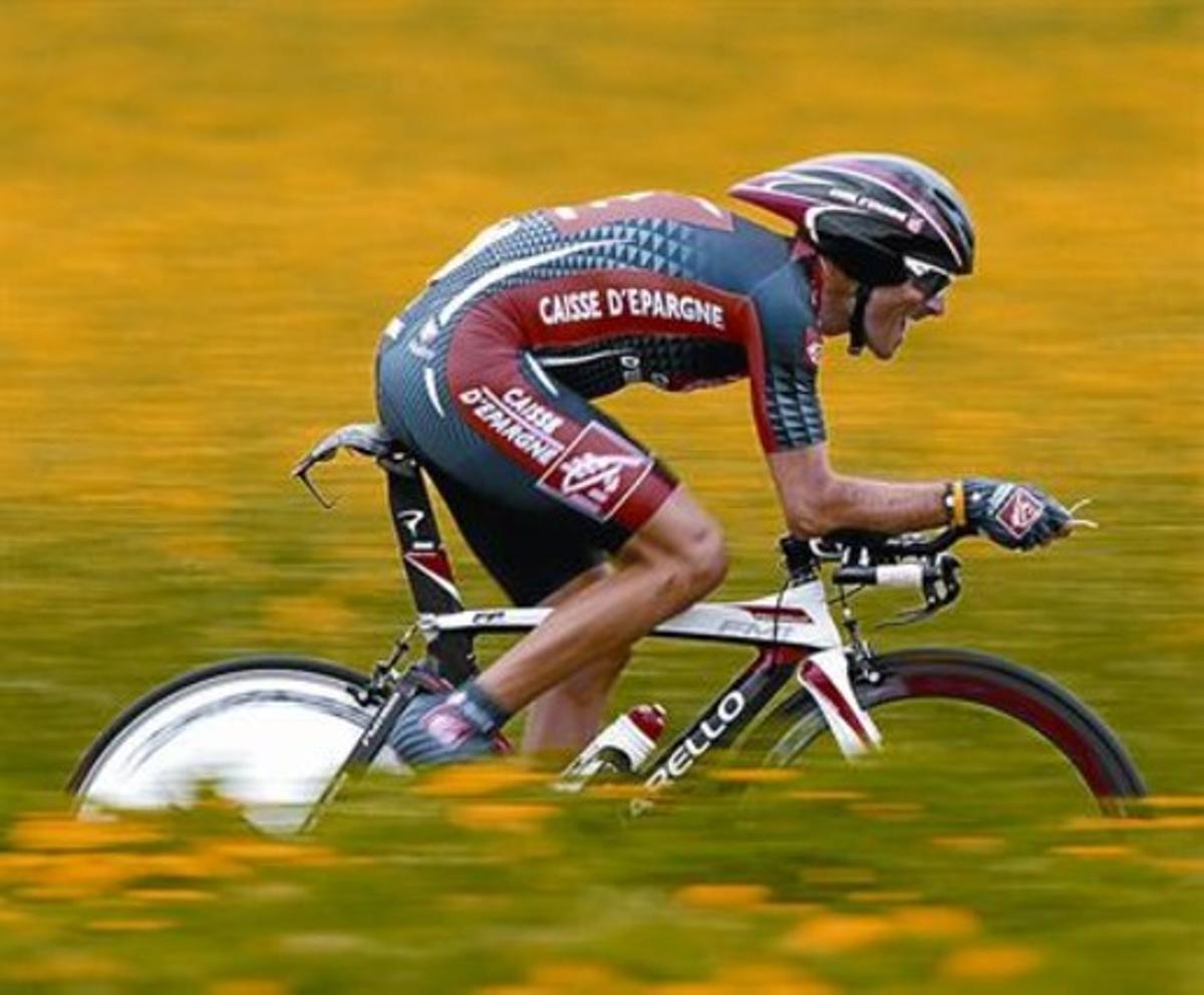 Valverde, en la Vuelta a Romandía que ganó hace un mes, pero que ahora le ha sido desposeída.