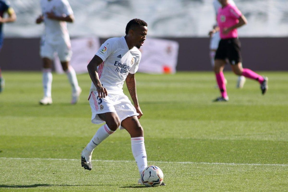 El madridista Militao durante el último partido del Madrid. El madridista Militao durante el último partido del Madrid.
