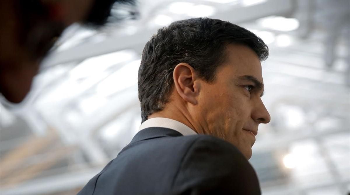 Pedro Sánchez, el pasado jueves en Getafe (Madrid). Pedro Sánchez, el pasado jueves en Getafe (Madrid).