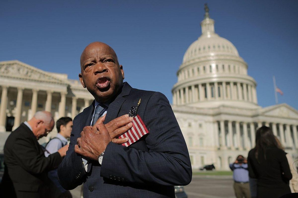 John Lewis, frente al Capitolio, en Washington. John Lewis, frente al Capitolio, en Washington.