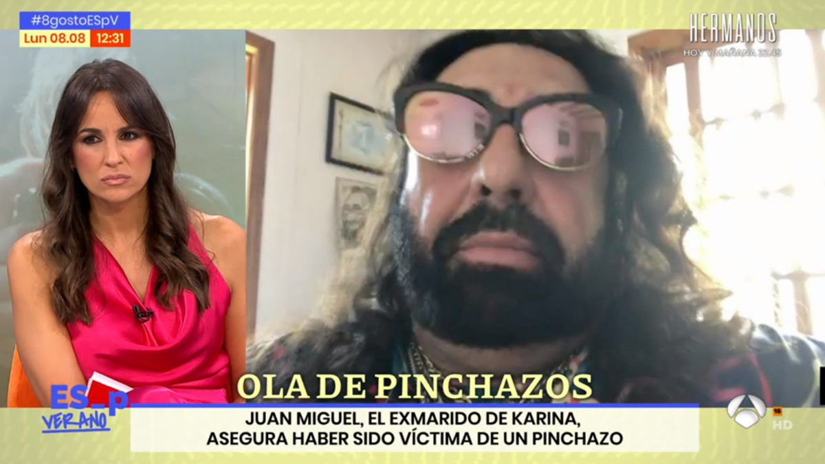 Lorena García entrevistando a Juan Miguel en ’Espejo público’.
