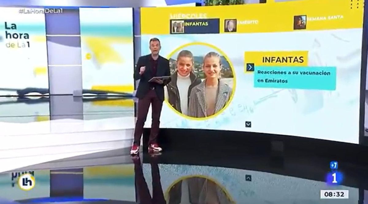 TVE se disculpa por un nuevo error de grafismo al hablar de la vacunación de las infantas TVE se disculpa por un nuevo error de grafismo al hablar de la vacunación de las infantas