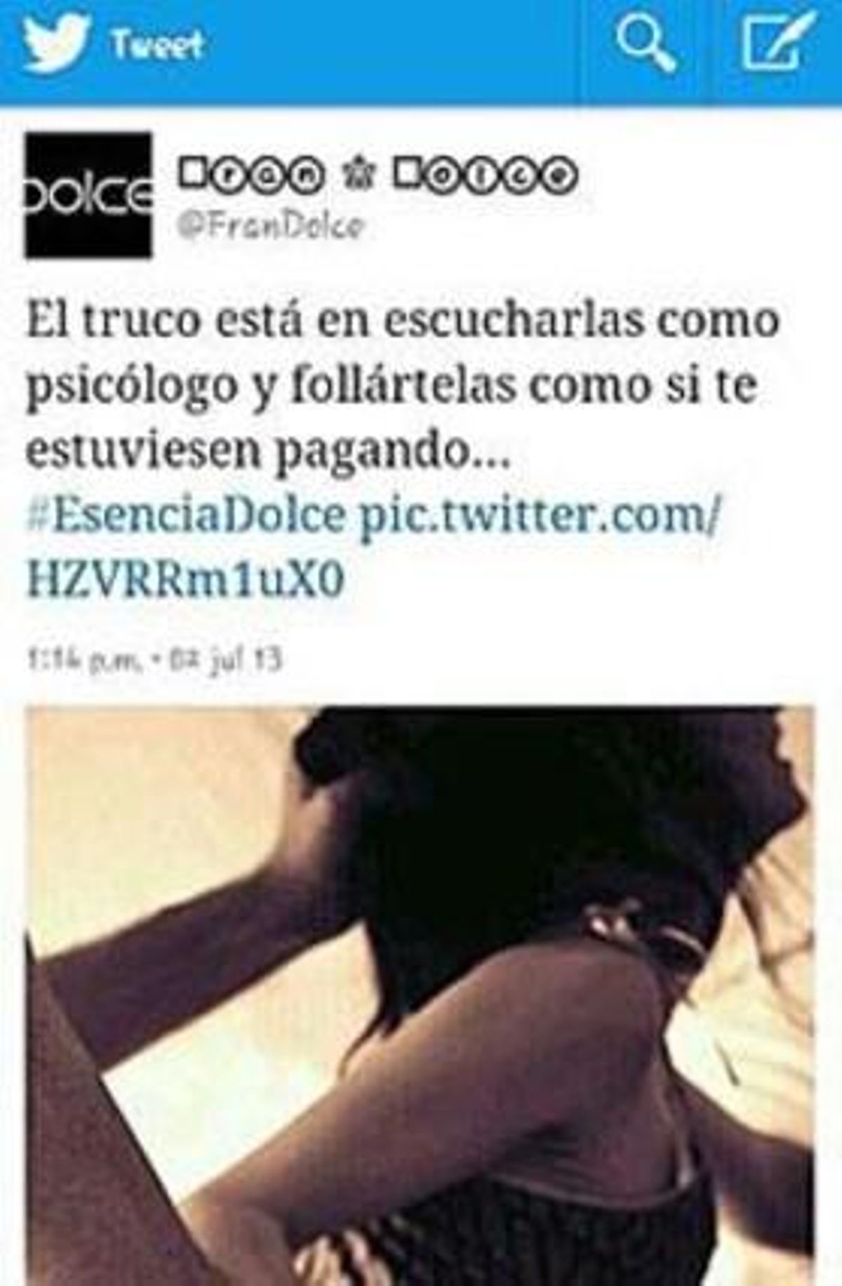 Tuit sexista del agente de la Policía Local de Aljaraque. Tuit sexista del agente de la Policía Local de Aljaraque.