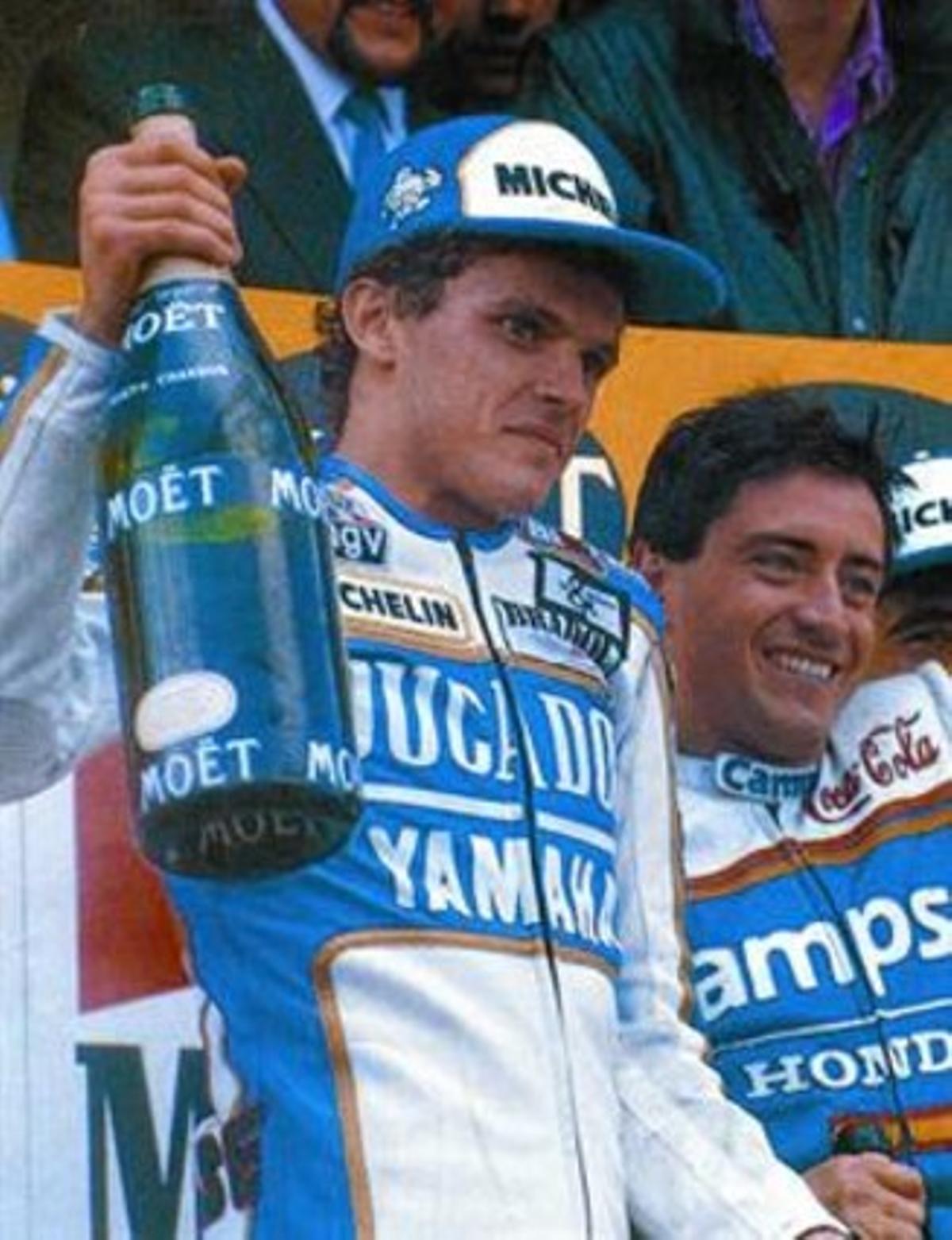 1988 33 Garriga (segundo) y Pons (primero), en el podio del Jarama.