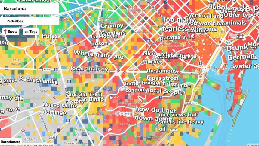 El mapa que assenyala com és el teu barri: ‘drunk’, ‘rastaflaut’, guiri, perillós…