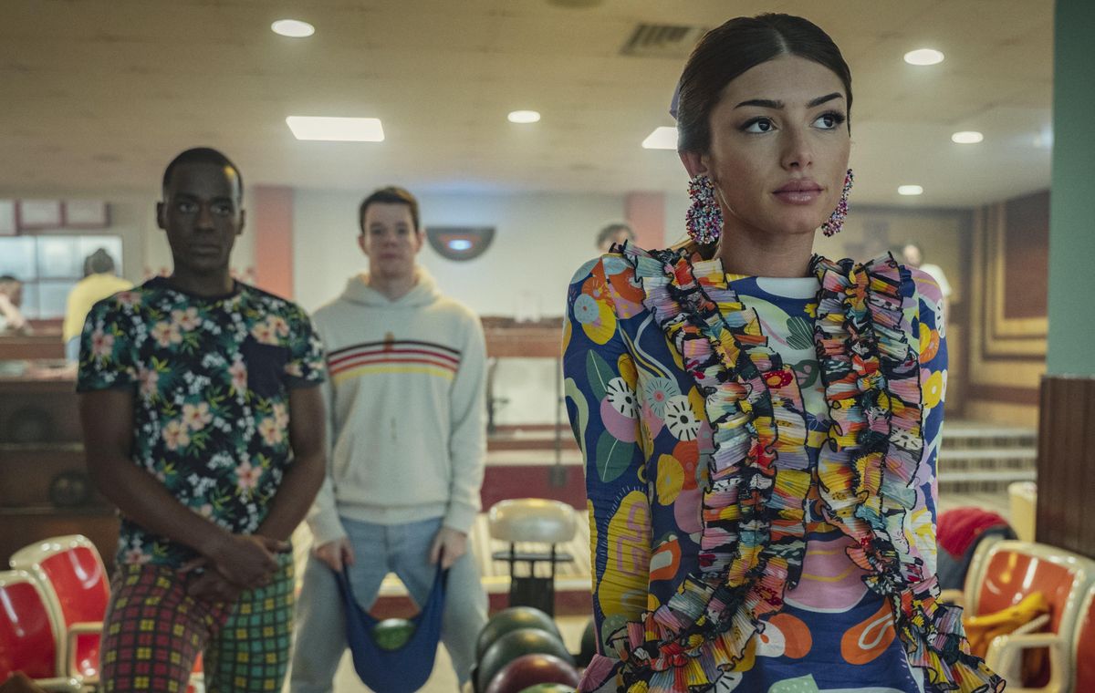 De izquierda a derecha, Ncuti Gatwa (Eric), Connor Swindells (Adam) y Mimi Keene (Ruby) en ’Sex education’. De izquierda a derecha, Ncuti Gatwa (Eric), Connor Swindells (Adam) y Mimi Keene (Ruby) en ’Sex education’.