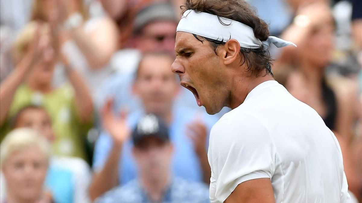 Nadal, en un momento de su partido de semifinales con Djokovic. Nadal, en un momento de su partido de semifinales con Djokovic.