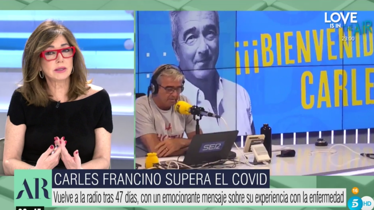 Ana Rosa Quintana comentando las palabras de Carles Francino. Ana Rosa Quintana comentando las palabras de Carles Francino.