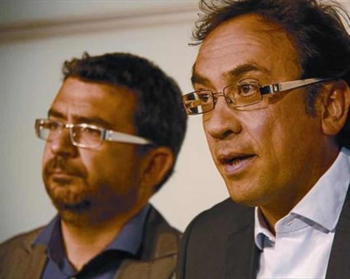 El coordinador de régimen interno de CDC, Francesc Sánchez (izquierda), y el número dos del partido, Josep Rull. El coordinador de régimen interno de CDC, Francesc Sánchez (izquierda), y el número dos del partido, Josep Rull.