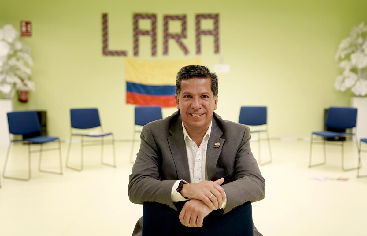 El candidato a vicepresidente de la derecha, Rodrigo Lara, durante una visita a Madrid esta semana.
